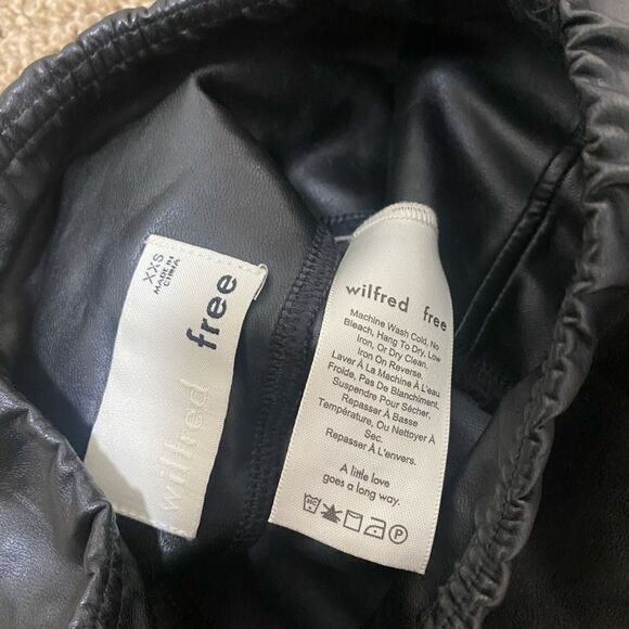 Wilfred Free Daria Vegan Faux Leather High Rise Leggings Pants Size XXS - Picture 7 of 8